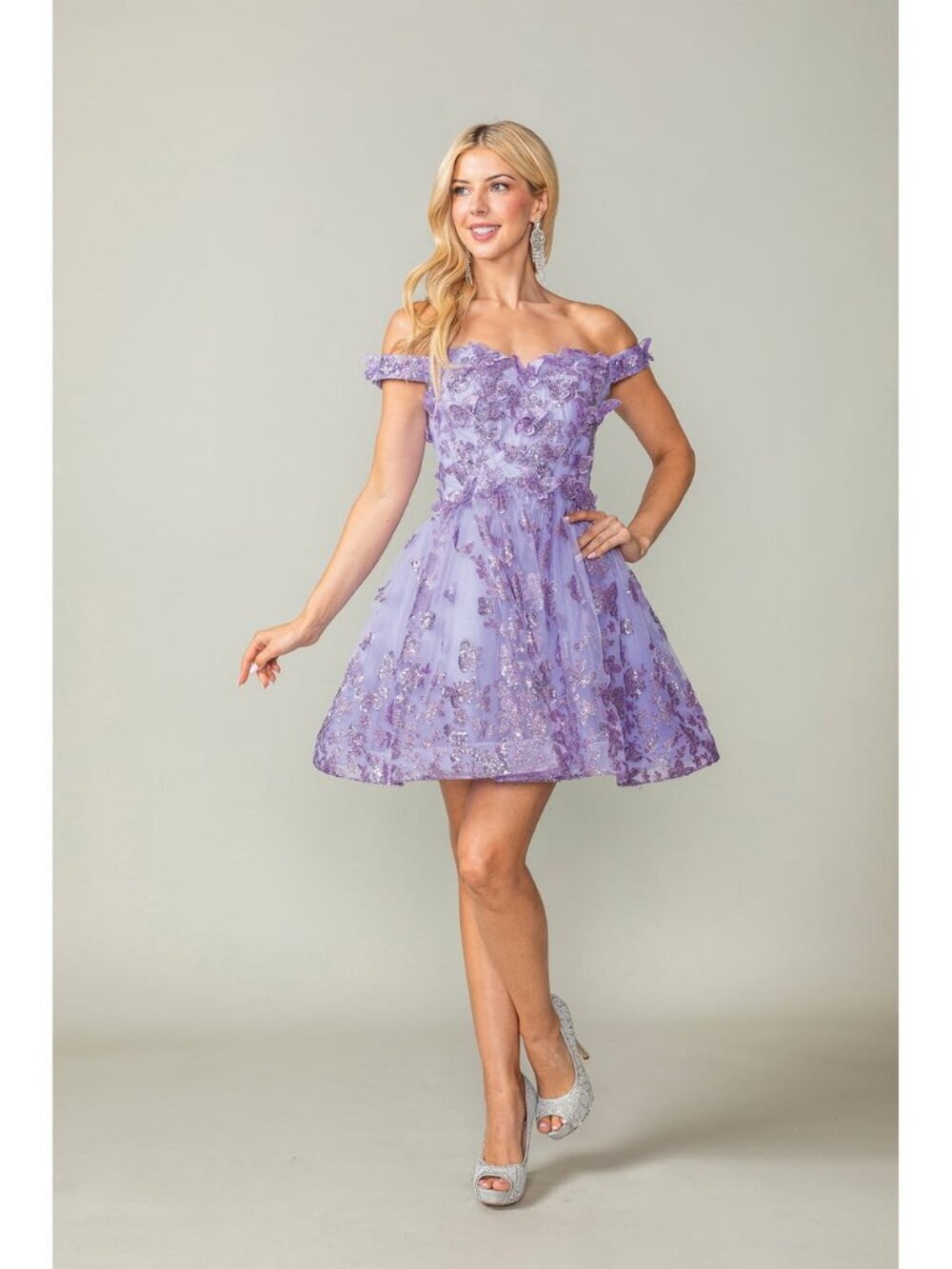 NEW LILAC Evening Gown Floor Length Formal Elegant Stunning 3366
